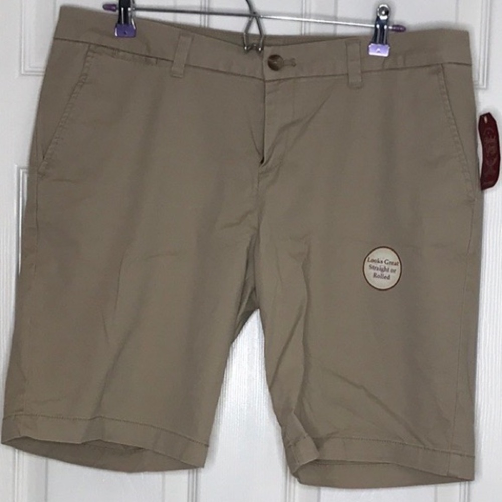 Faded glory 10” chino short 14 brown stone straight or rolled